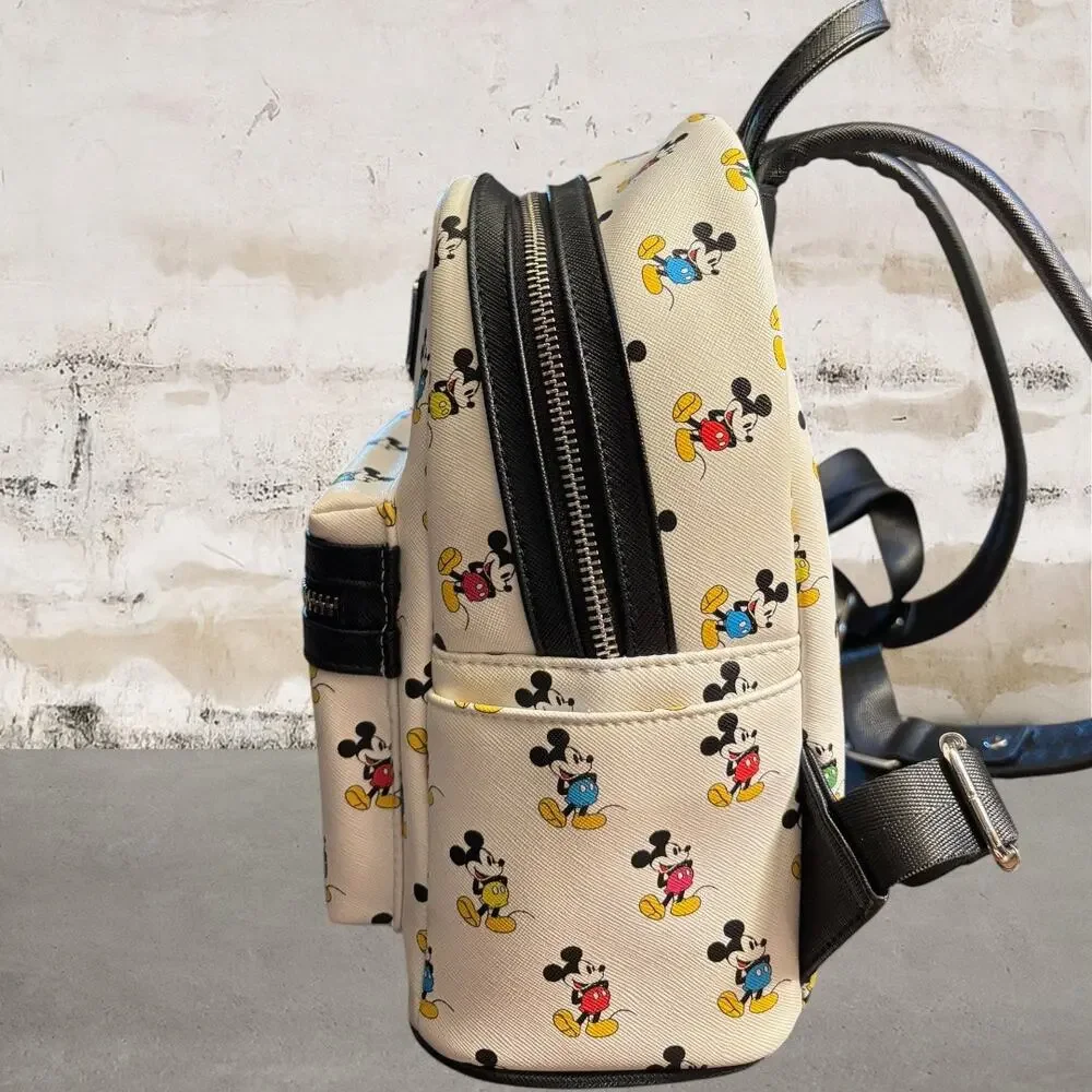 Loungefly Disney Parks Exclusive White Mickey Backpack with Wallet